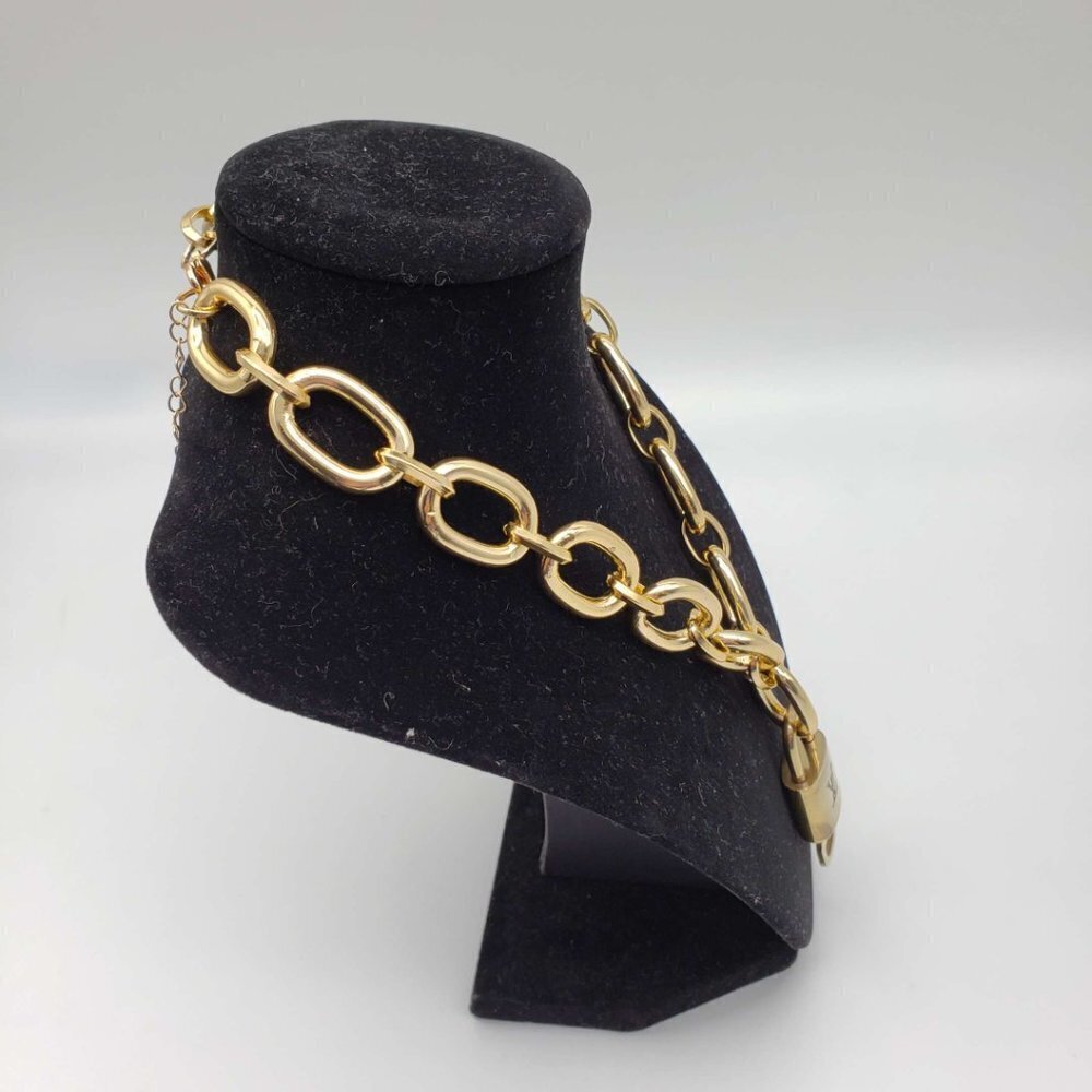 Authentic Louis Vuitton Lock and Key Gold Color with Gold Plated Chain Necklace - Picture 11 of 14